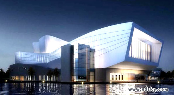 福鼎市文化艺术中心项目大剧院夜景透视图